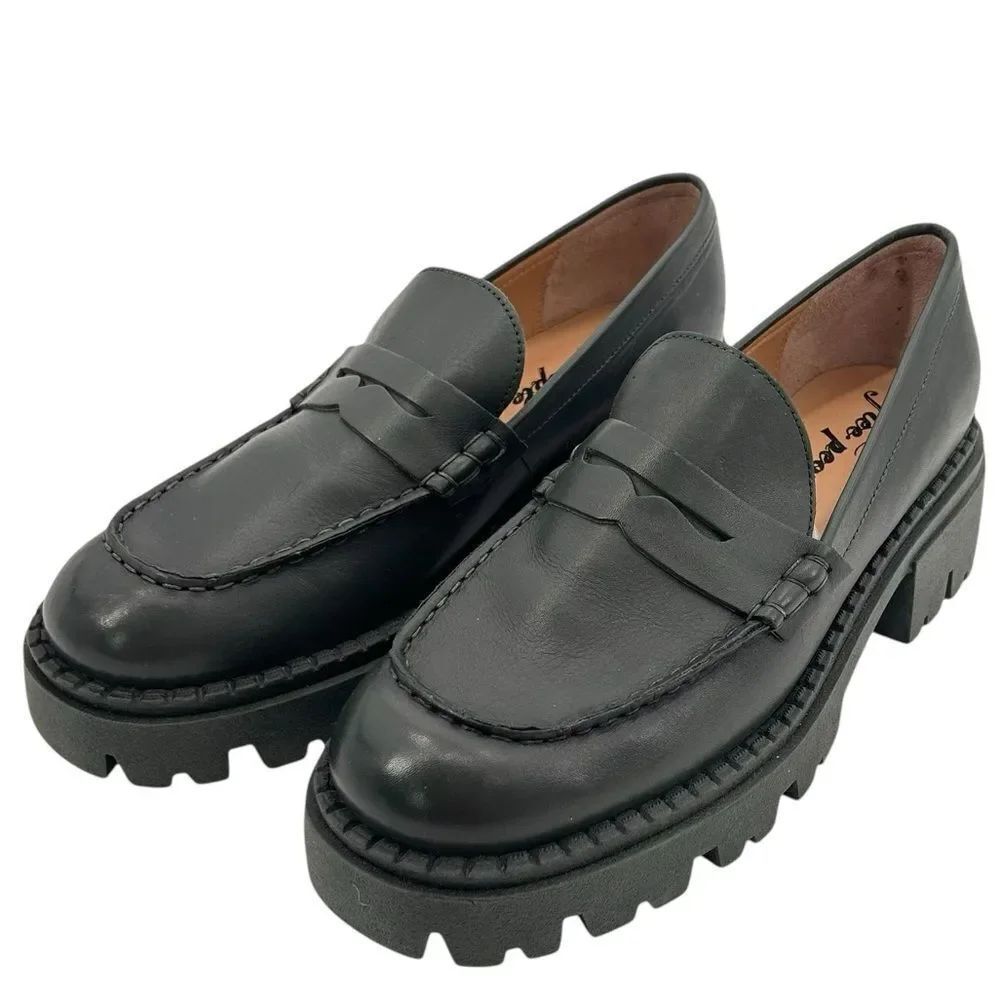 Free people Lyra lug sole dark green loafer size 39.5